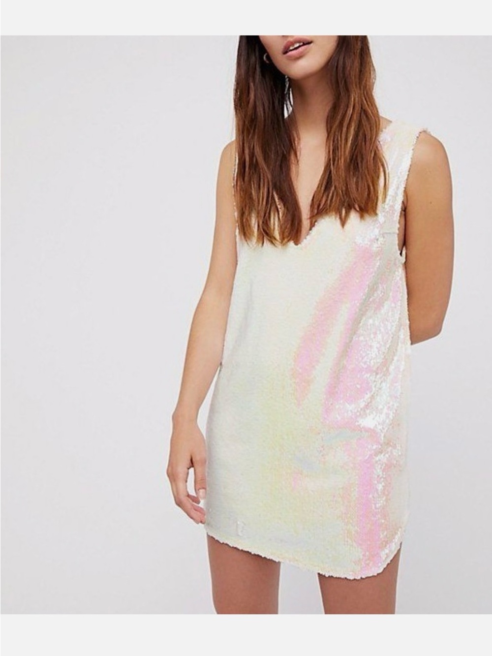 Free people Iridescent Sequin Shift Dress - Pastel Sheen